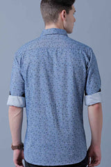 Greyish Blue Print