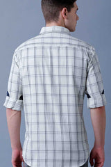 Navy on White Checks