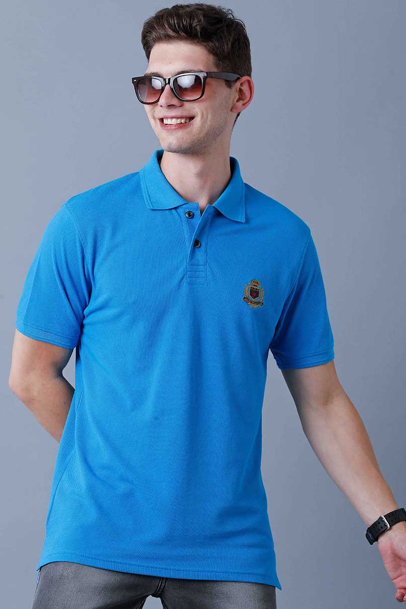 Satin Blue Polo T-Shirt