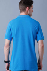 Satin Blue Polo T-Shirt